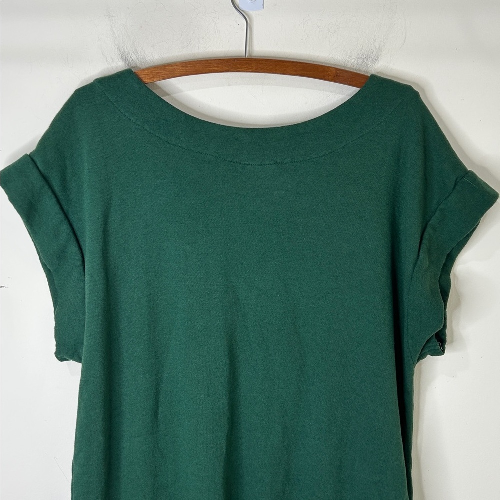 BRYN WALKER Green Sweatshirt Dress Bamboo Organic Cotton Size Large - Picture 10 of 15